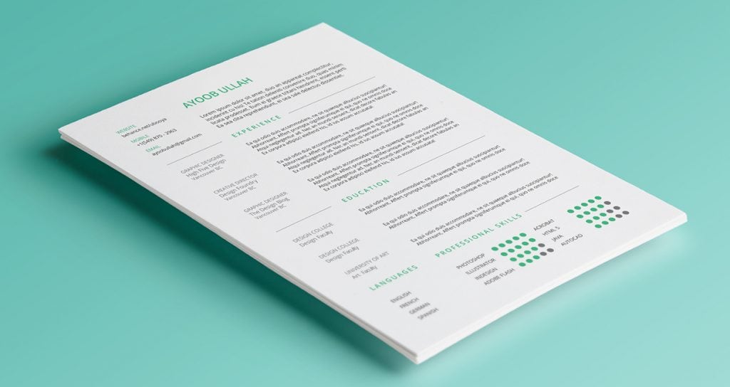 Free Minimal Resume Template by Ayoob Ullah