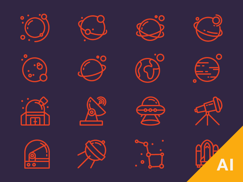 free vector space icons