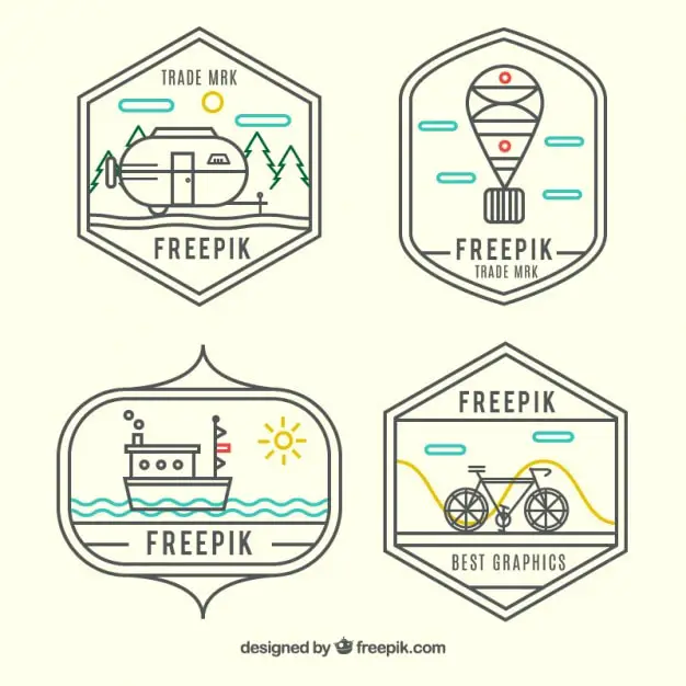 4 Transparent Vector Hipster Logo Templates