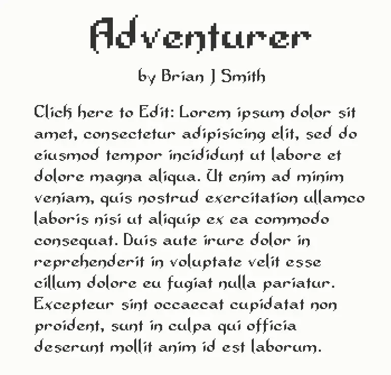 Adventurer Free Pixel Font Download