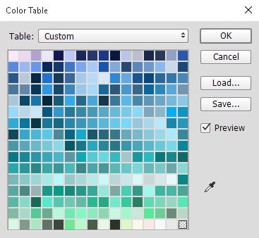 Colour Table Dialog Box Photoshop