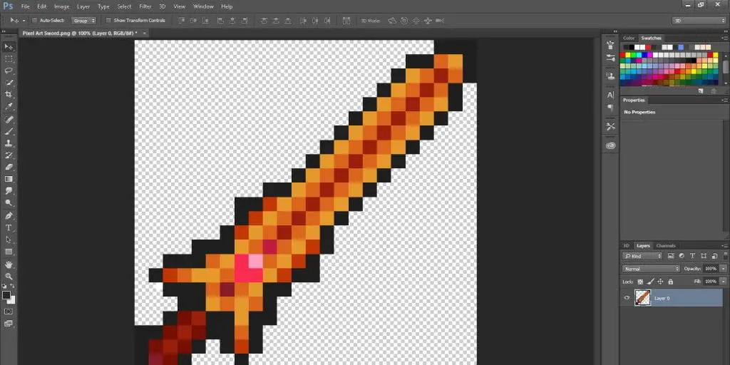 Enlarged Pixel Art in Photoshop Without Blur