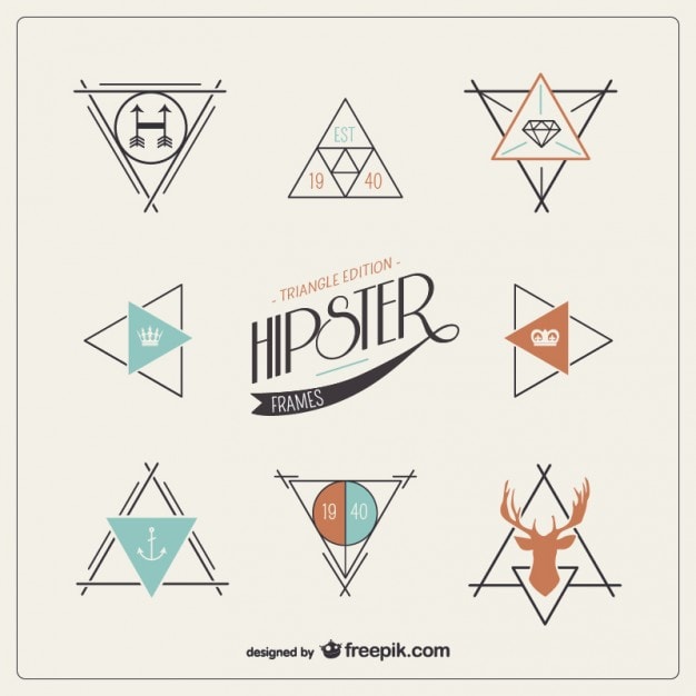 Geometric Vintage Hipster Logo Template set