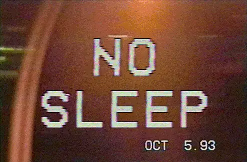 No Sleep VHS VCR 80's Fonts