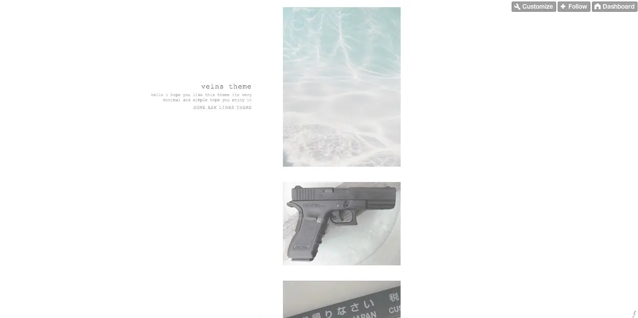 Veins Free Minimal Tumblr Theme