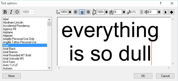 Xara 3D Maker 7 Text Options