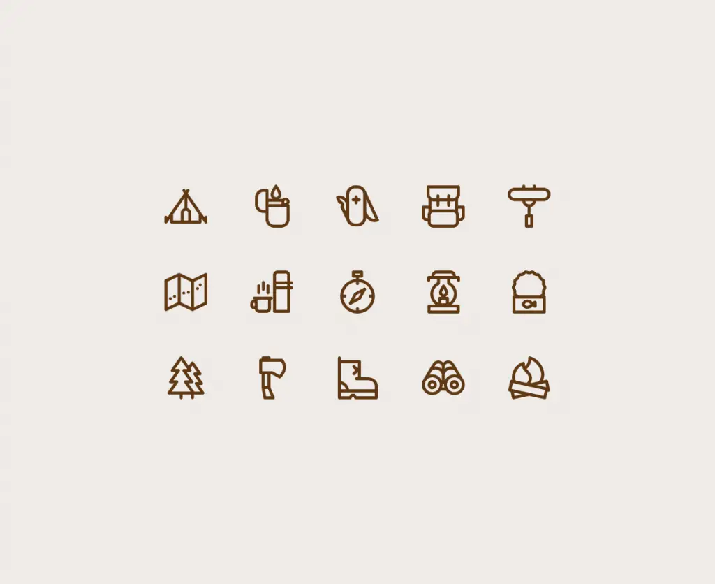 15 Free Camping Vector Icons