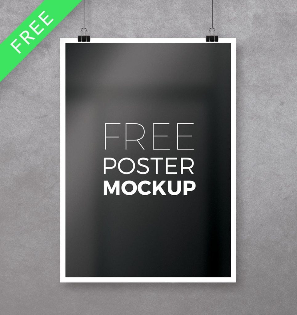Free A4 Poster PSD Mockup