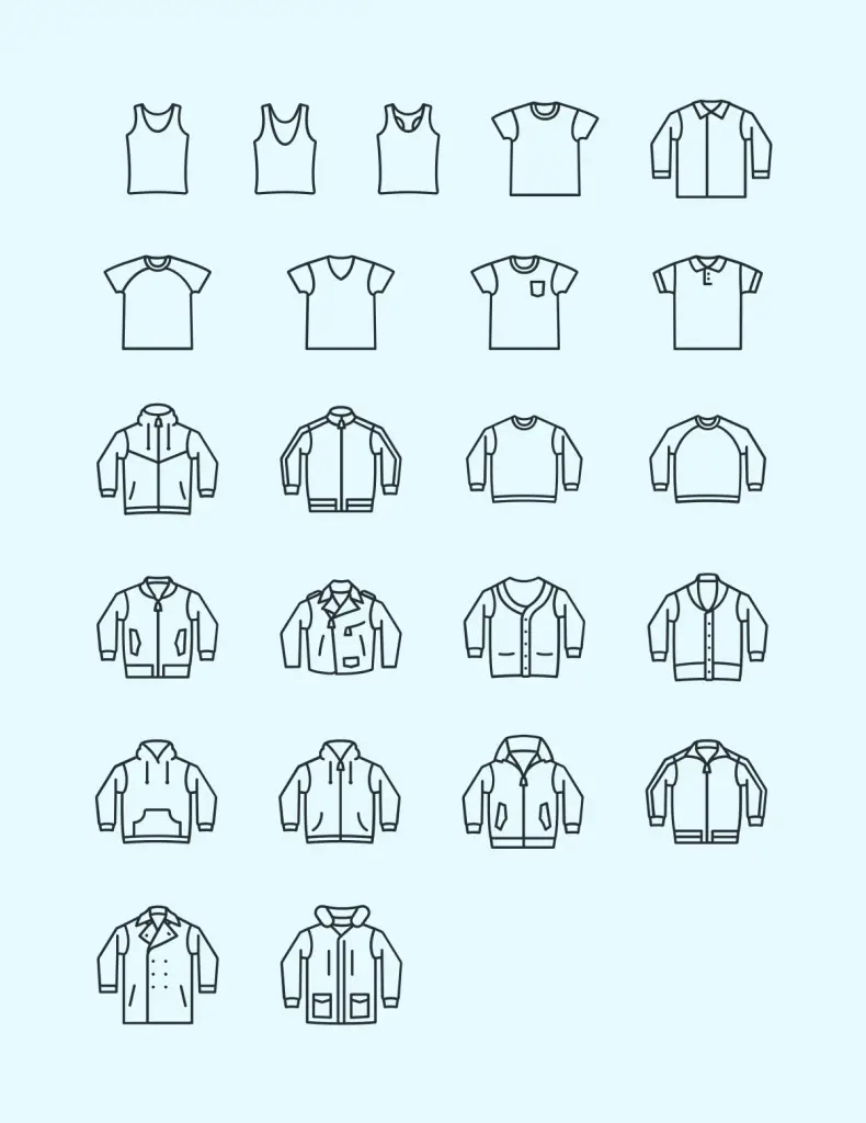 Casual Wear Vector Icon Set