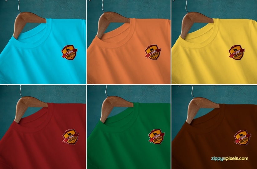 Free Round Neck PSD T-Shirt Mockups