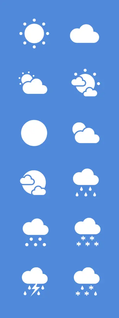 Free Flat Weather Vector Icon Set