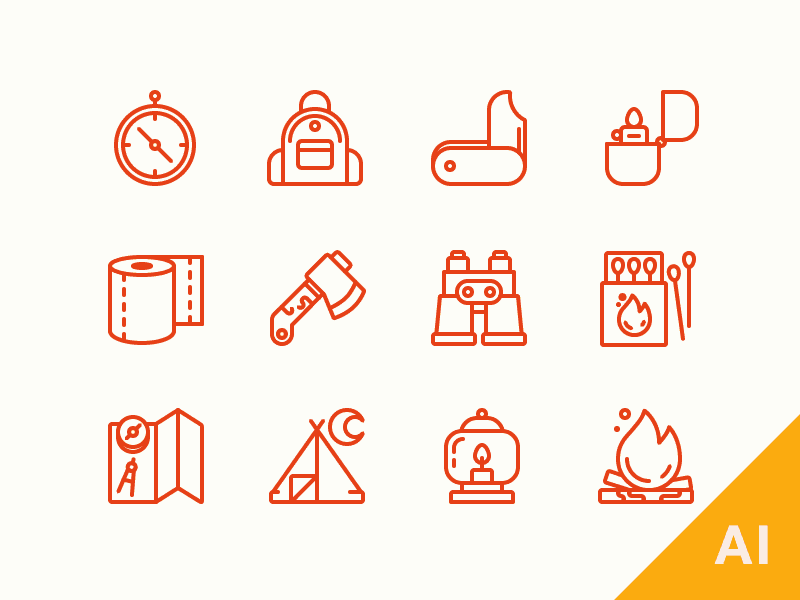 Camping Vector Icons