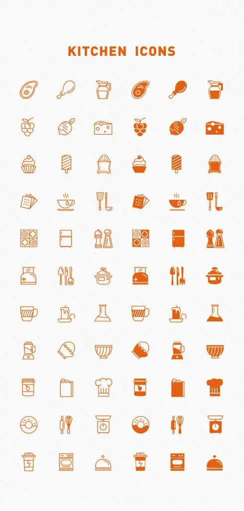 Free Line & Filled Kitchen Vector Icons