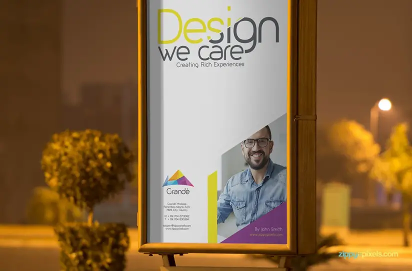 Outdoor Roadside Poster PSD Mockup