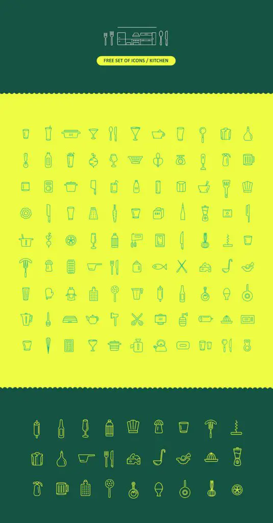 Linear Kitchen Vector Icons