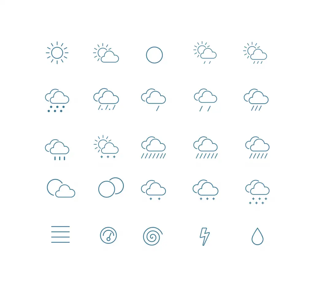 Outline Weather Vector Icons