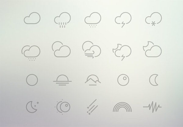 61 Outlined Vector Weather Icons