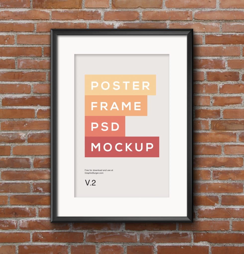 Free Poster Frame PSD Mockup