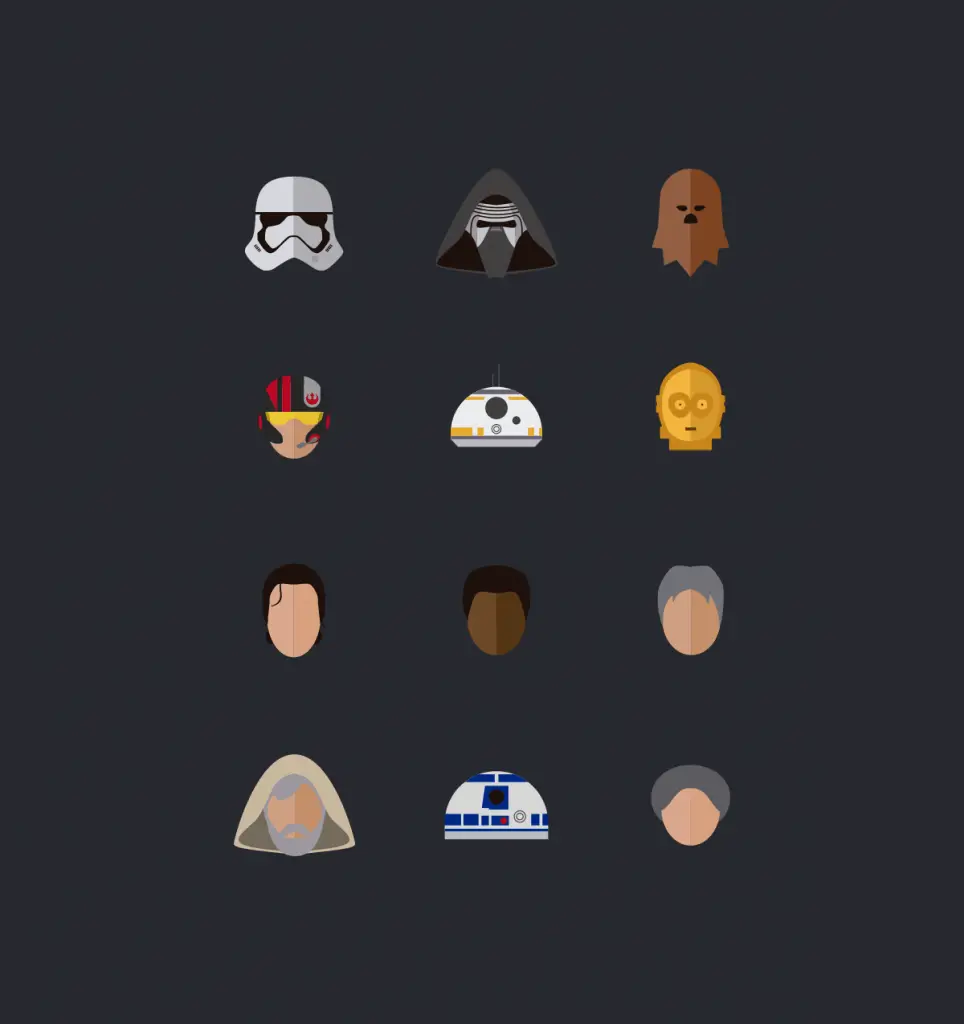 Free Star Wars, The Force Awakens Vector Icons