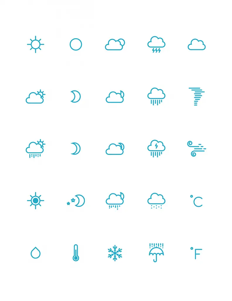 The Best 17+ Free Weather Vector Icon Sets | Hipsthetic