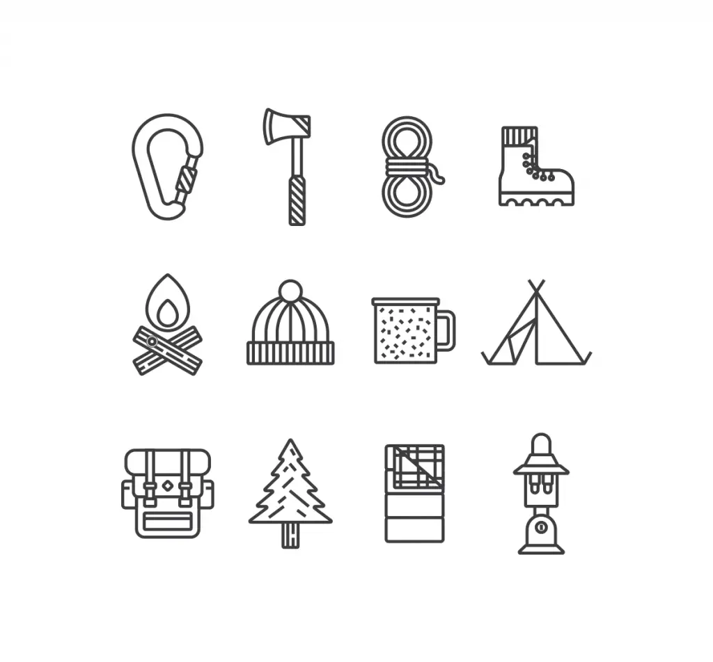 Free outdoor camping icons