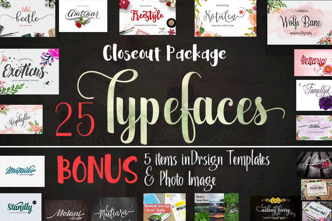 25 Brush and Script Typefaces for $10