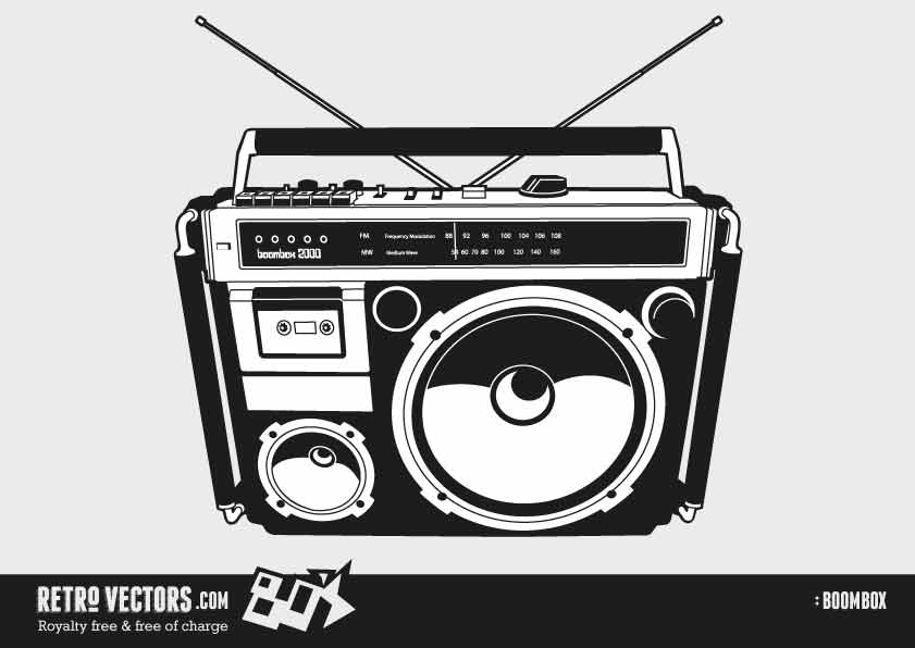 Free 1980s Boombox Vector