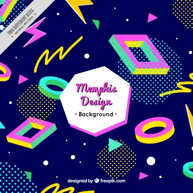 Free 1980s Memphis Style Vector Background