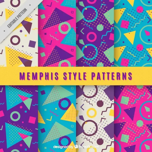 Free 1980s Memphis Style Vector Patterns