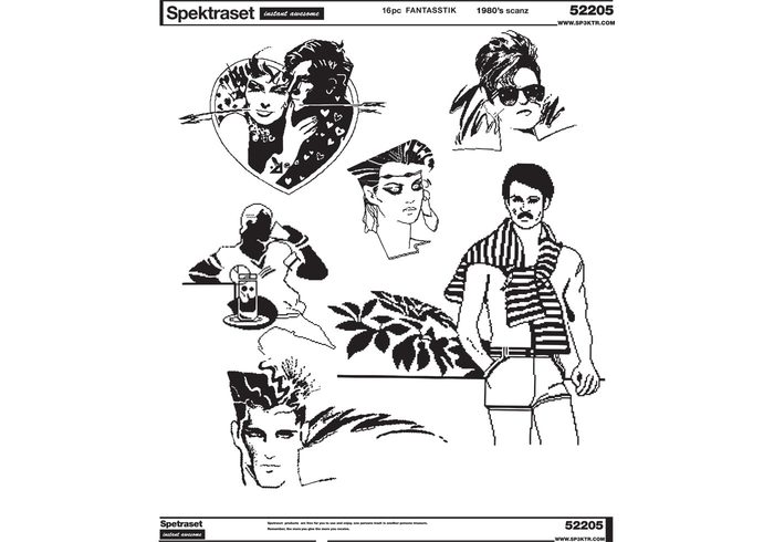 Free 1980s Tropical People Vectors