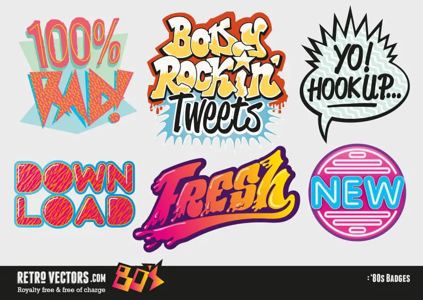 Free 1980s Vector Logo Badges