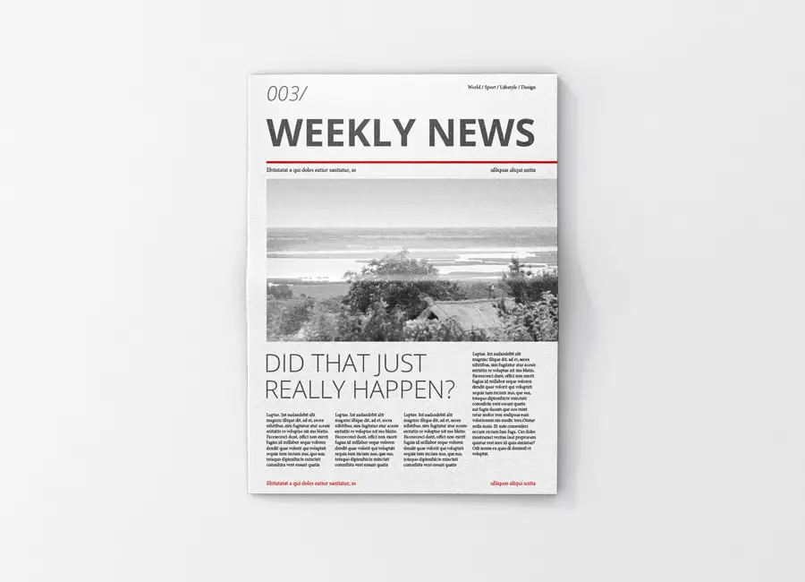 Free PSD Newspaper Mockup