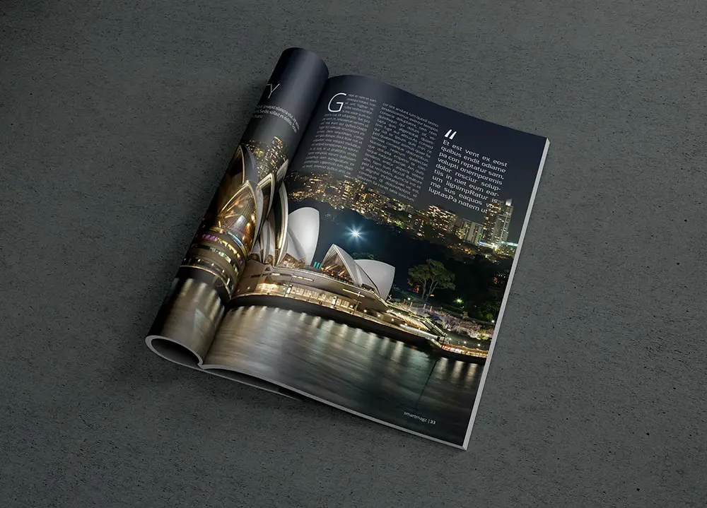 Free Photorealistic PSD Magazine Mockup