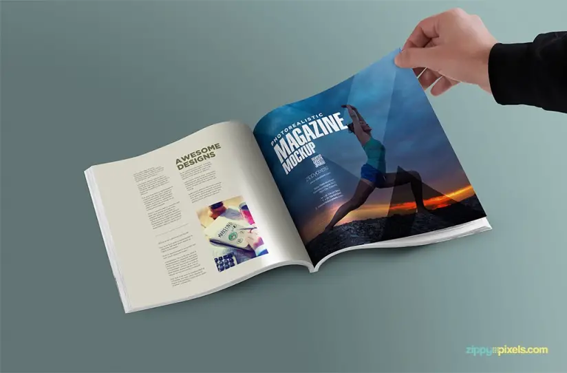 Free Square Magazine PSD Mockup