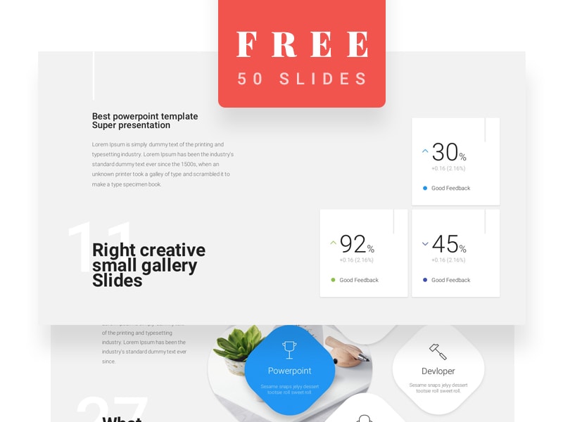 Free 50-Slide Materialo Powerpoint Template