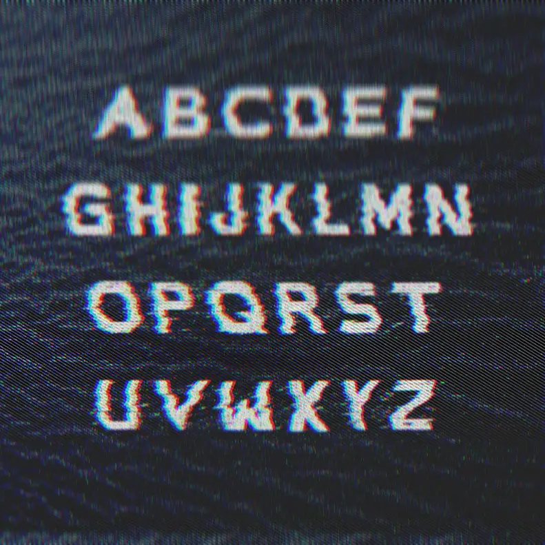 Free Glitch Font Characters - Virus_01