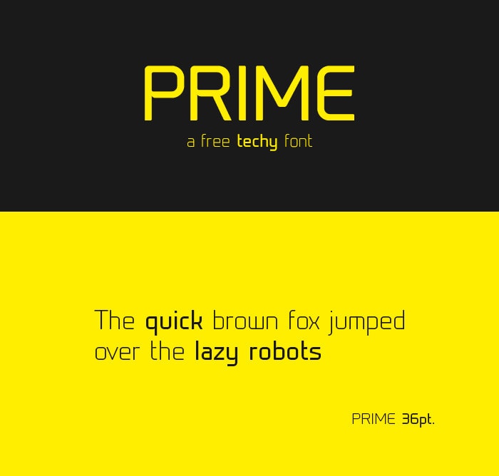 Free Minimal Techy Font - Prime