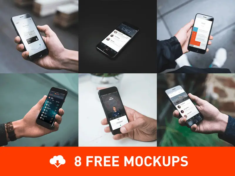 8 Free Photorealistic iPhone 7 Mockups