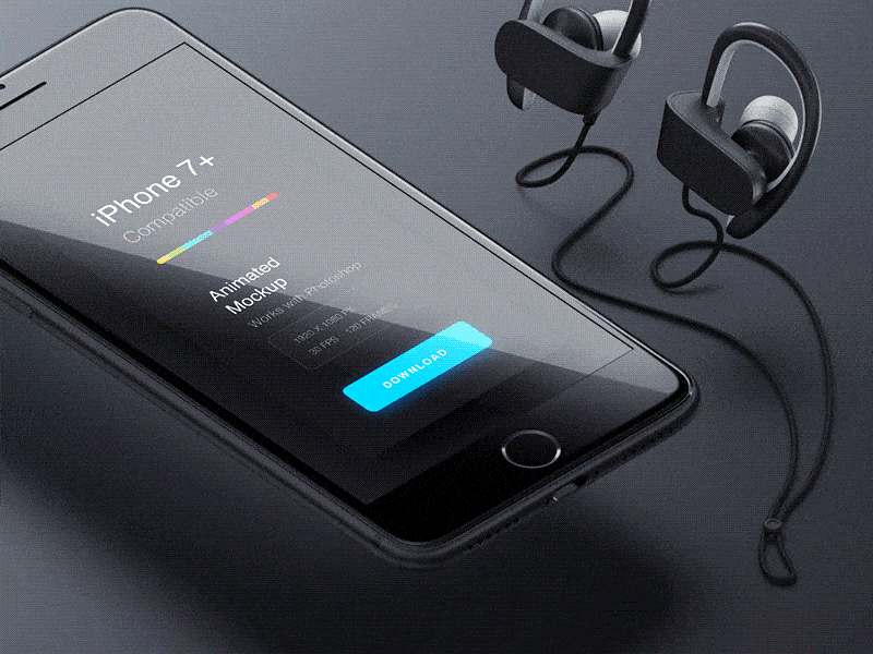 Free Animated iPhone 7 PSD Mockup