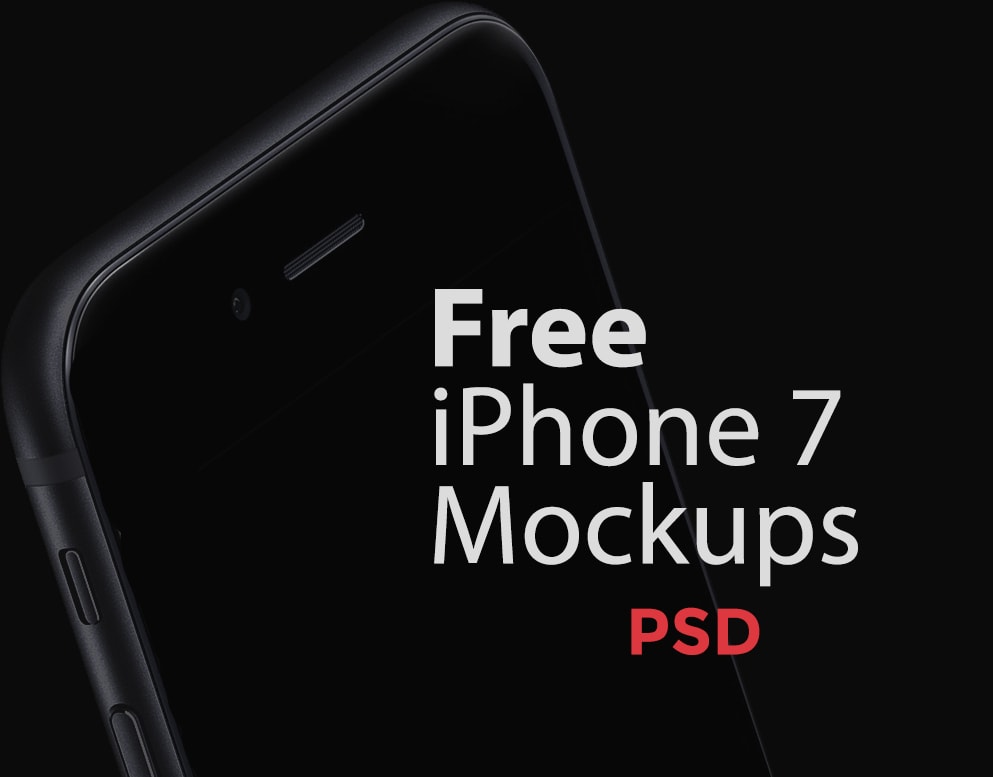 Free Black iPhone 7 PSD Mockup