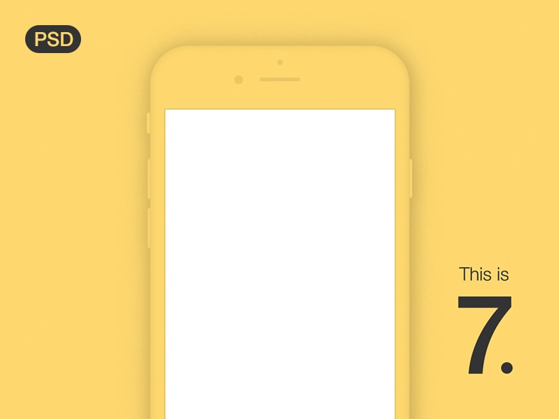 Free Minimal iPhone 7 PSD Mockup