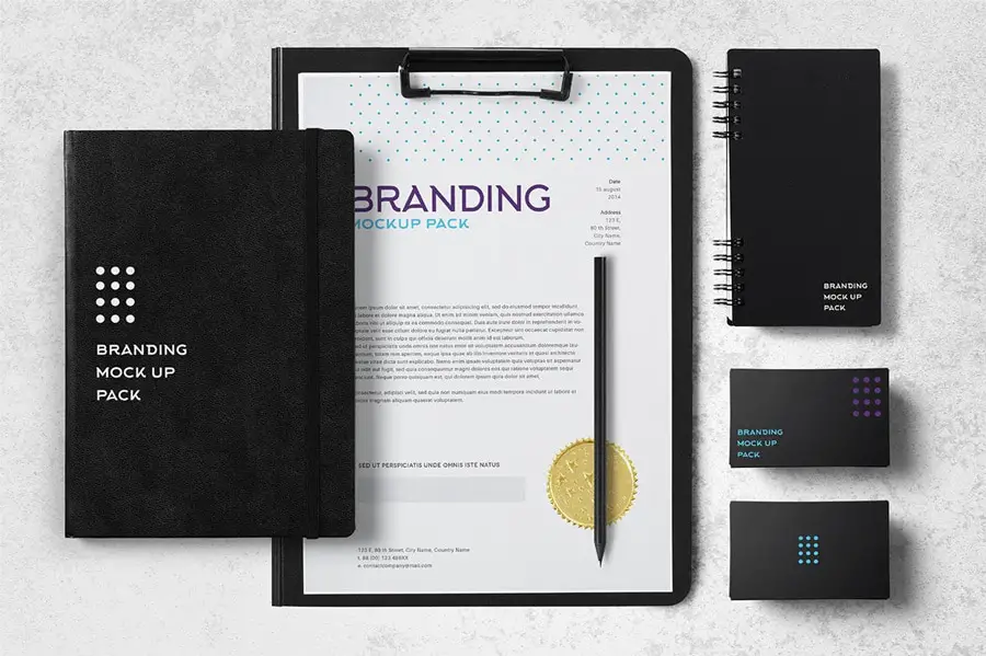 Free Branding Stationery Hero Image PSD Mockup