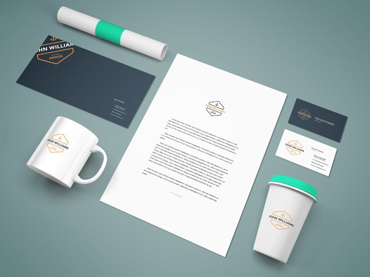 Free Branding Stationery PSD Mockup Vol.9