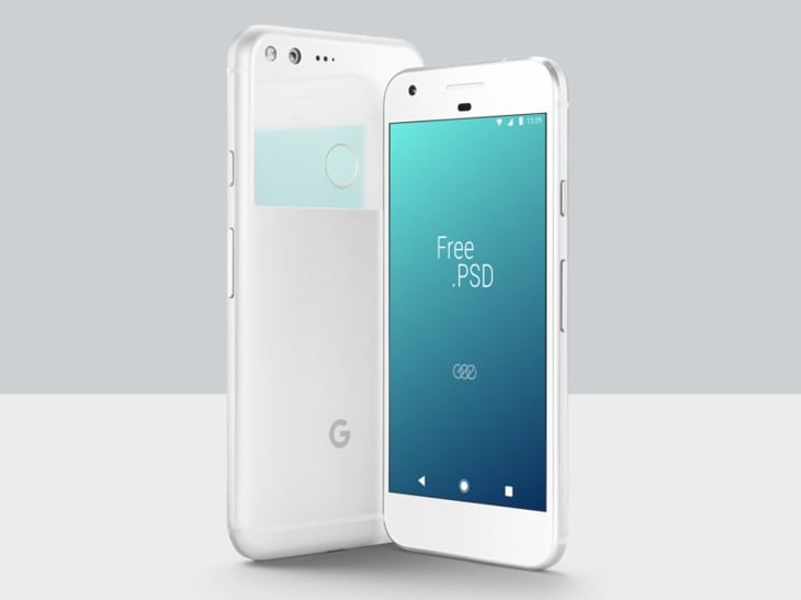 Free Realistic Google Pixel Mockup - PSD