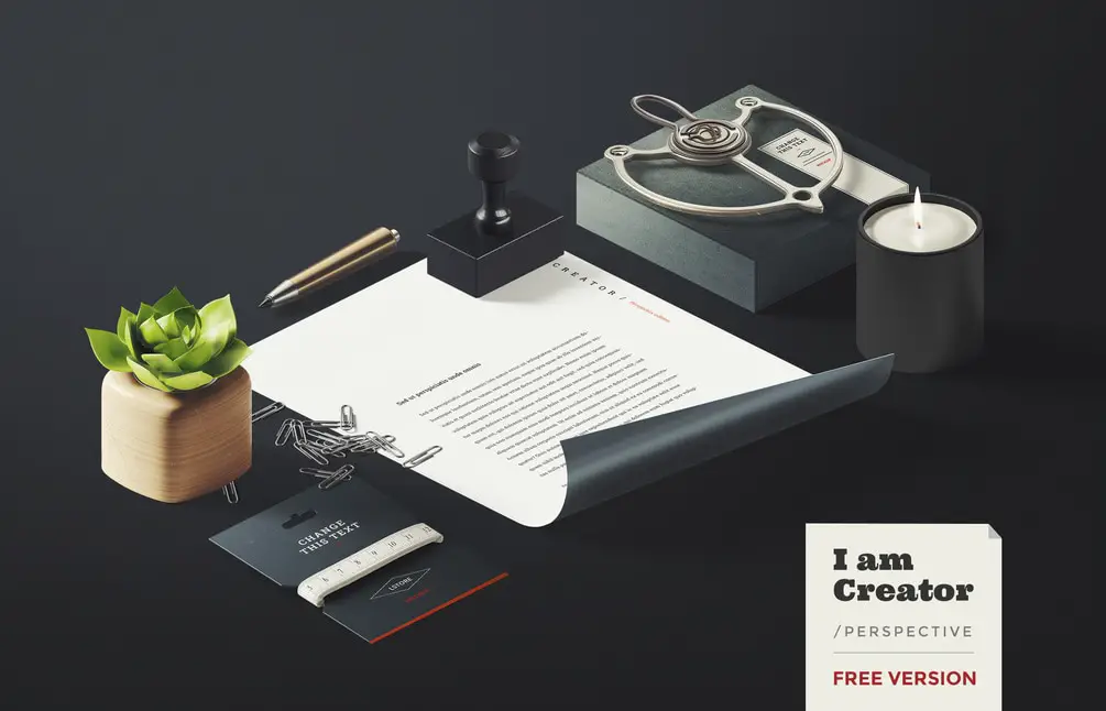 Free I Am Creator - Branding Perspective PSD Mockup