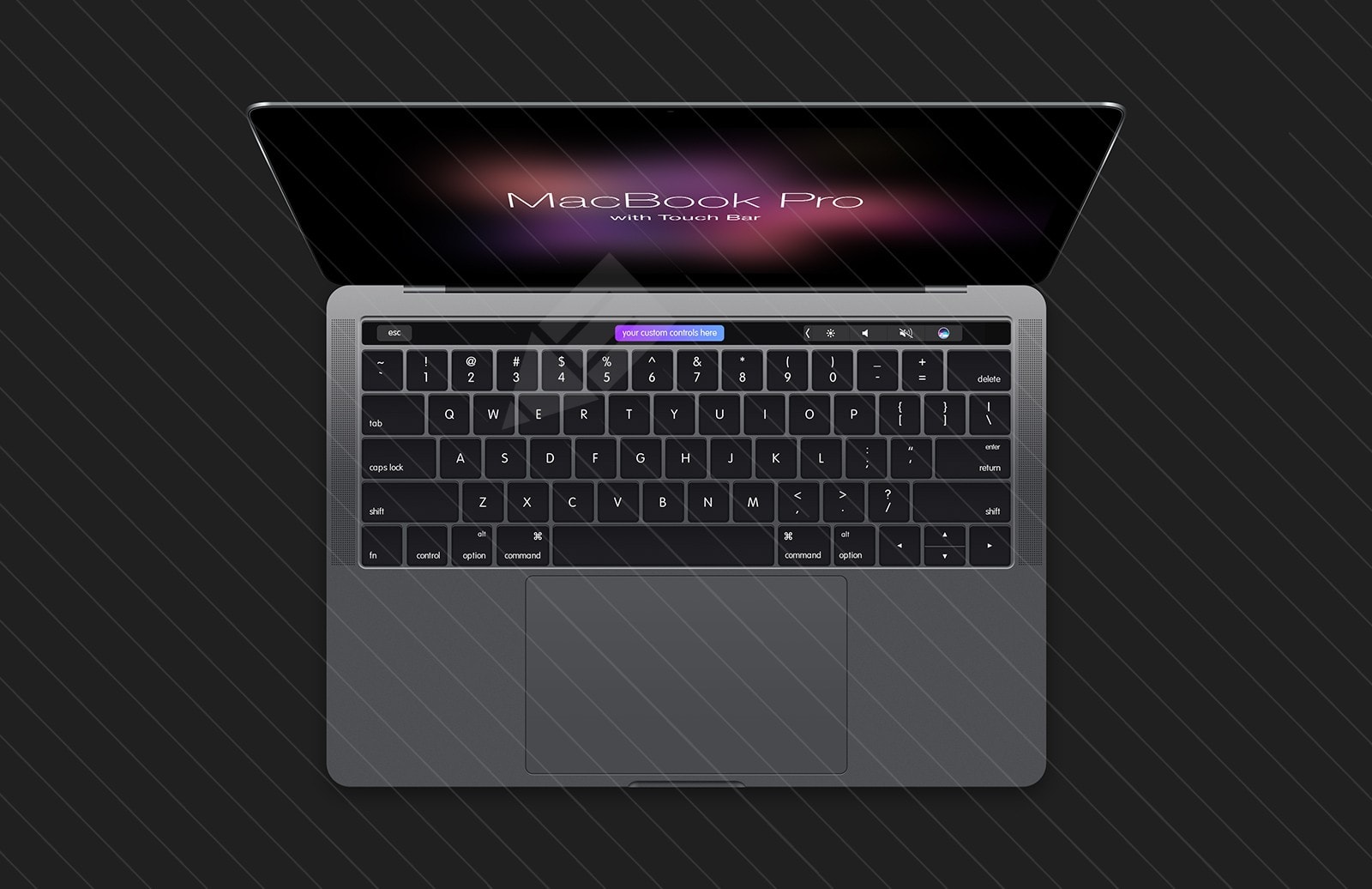 Free MacBook Pro (2016) with Touch Bar PSD Mockup