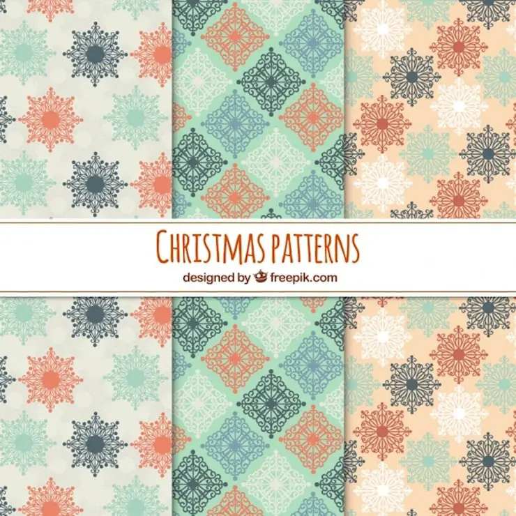 christmas patterns in soft colours