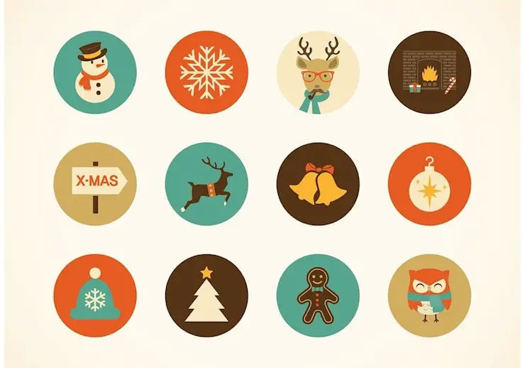 free-hipster-christmas-vector-icons