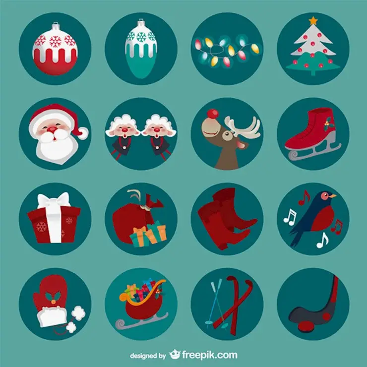 round-christmas-icons