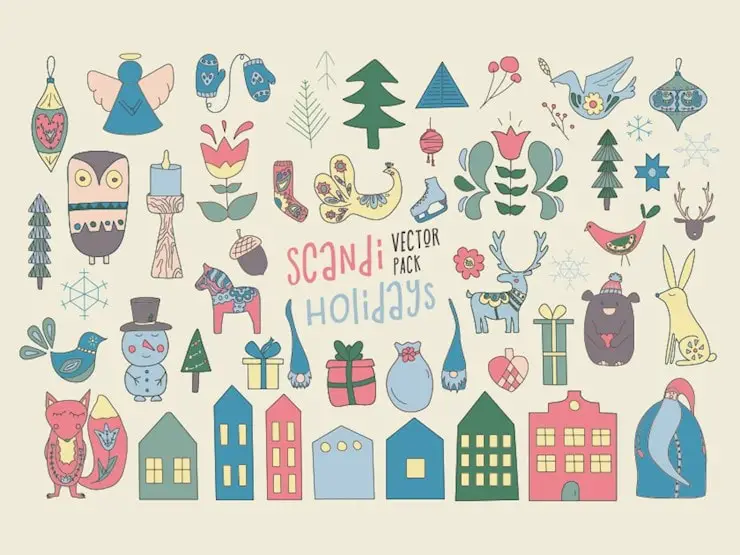 scandi xmas vector